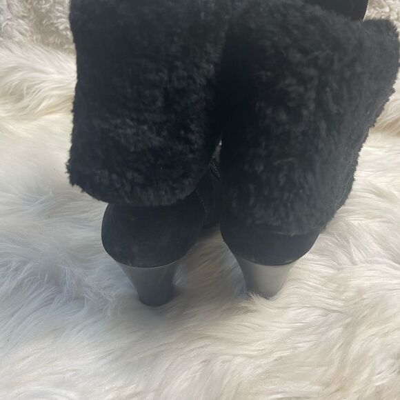 Sofft Womens Skagen Leather Black Suede Mid Calf Fold Over Cuff  Boots S… - Picture 5 of 11